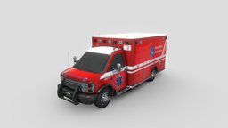 97 GMC Savana Ambulance ambulance, american, emergency, emergency-services, substancepainter, substance, blender, vehicle, blender3d, car