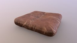 Leather Pillow sofa, leather, pillow, brown, furniture, seating, low-poly, home