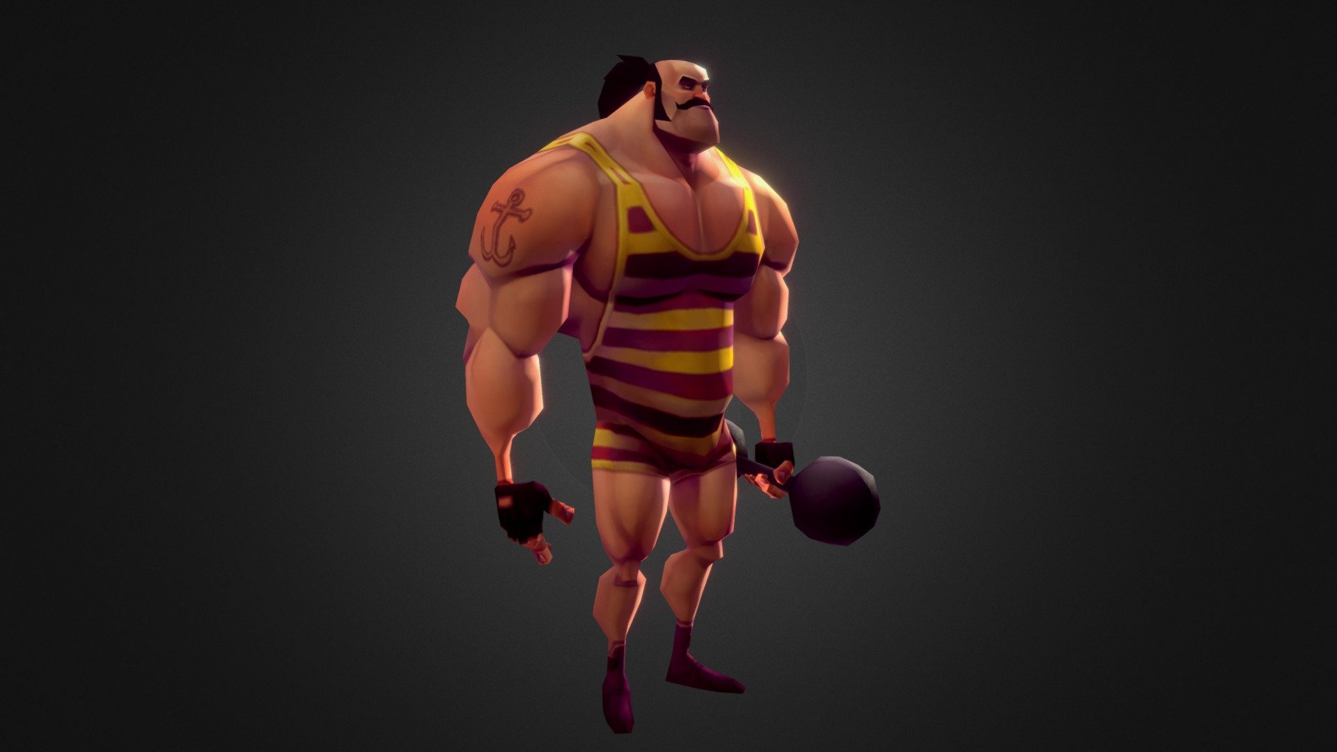 Recently revisited muscle stylization test back from my days at art school 3d model