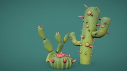 Stylized Cactus cactus, desert, substancepainter, substance, 3dsmax, stylized, environment