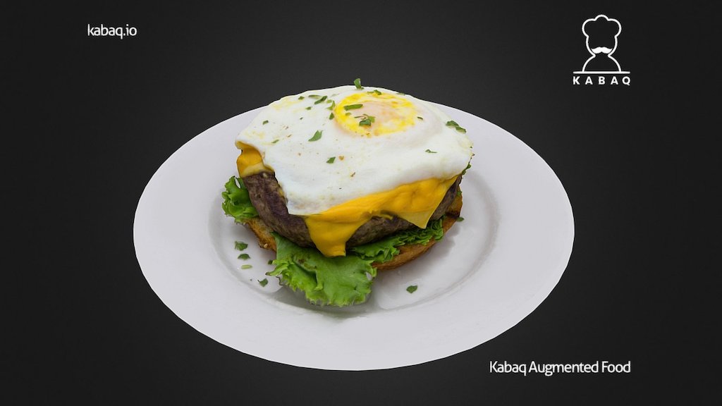 Hangover Burger ~ classic with fried egg &amp; american cheese - Dutch Boy - Hangover Burger - 3D model by Kabaq Augmented Reality Food (@kabaq) 3d model