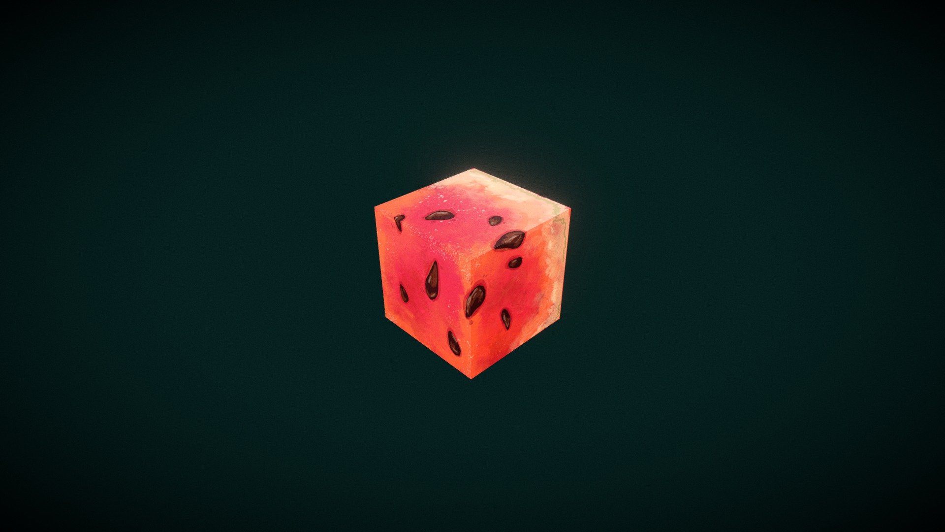 Watermelon Cube - 3D model by gorgon season (@gorgonseason) 3d model