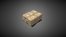 Cement Bag Stack Low Poly cover, cement, stack, palete, lowpoly