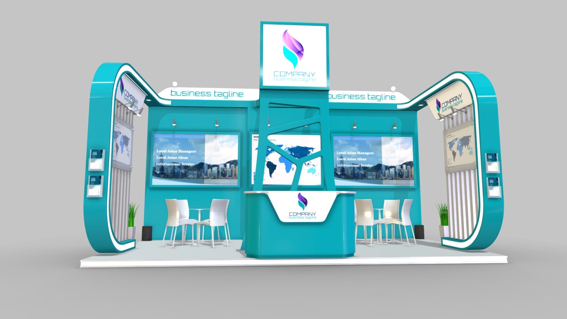 Exhibition Stand 6x3 - Buy Royalty Free 3D model by fasih.lisan 3d model