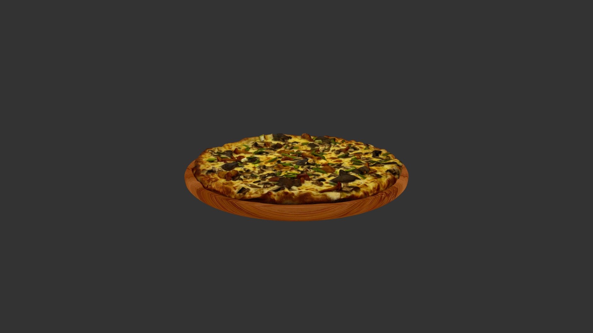 Mix Mushrooms Pizza - 3D model by alex.alexandrov.a 3d model