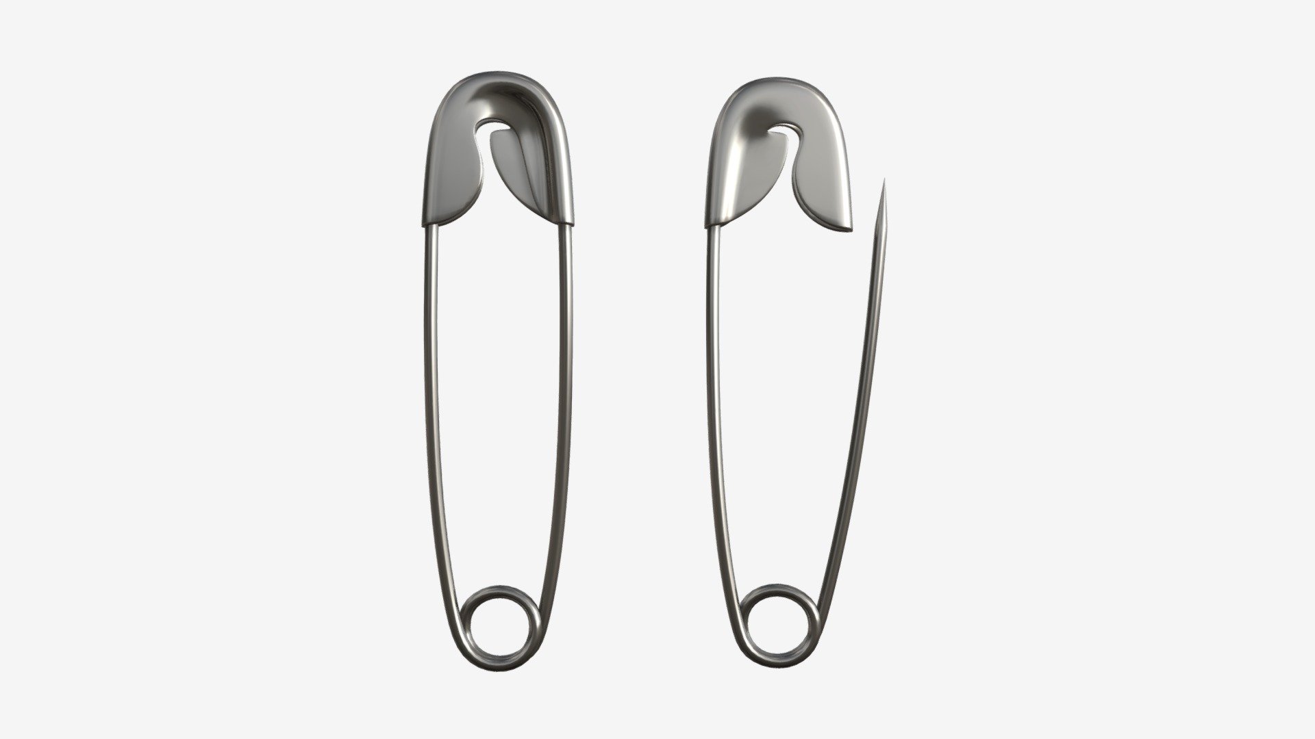 Safety pins locked and open - Buy Royalty Free 3D model by HQ3DMOD (@AivisAstics) 3d model