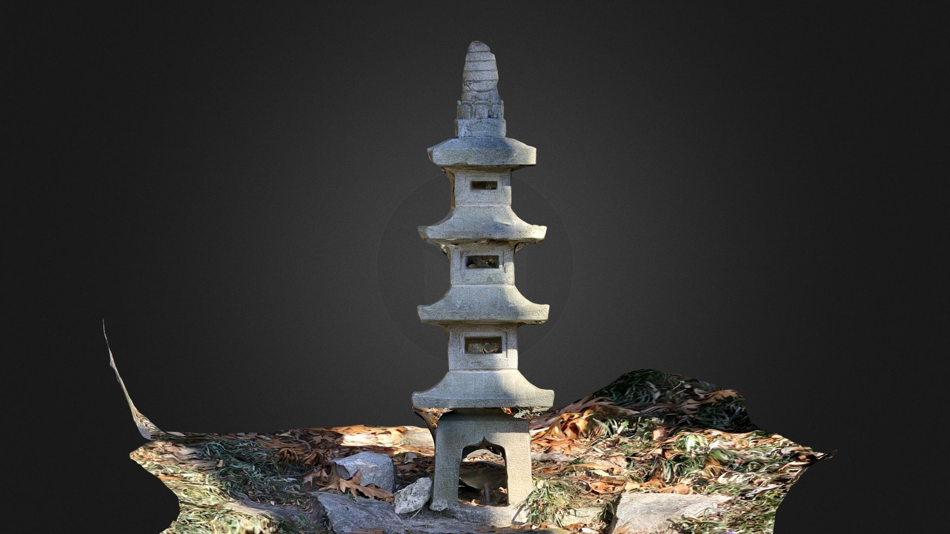 Pagoda lantern in the Japanese Gardens at the Maymont in Richmond, VA. Scanned with TRNIO plus beta in ARKit mode on a 6th gen ipad 3d model