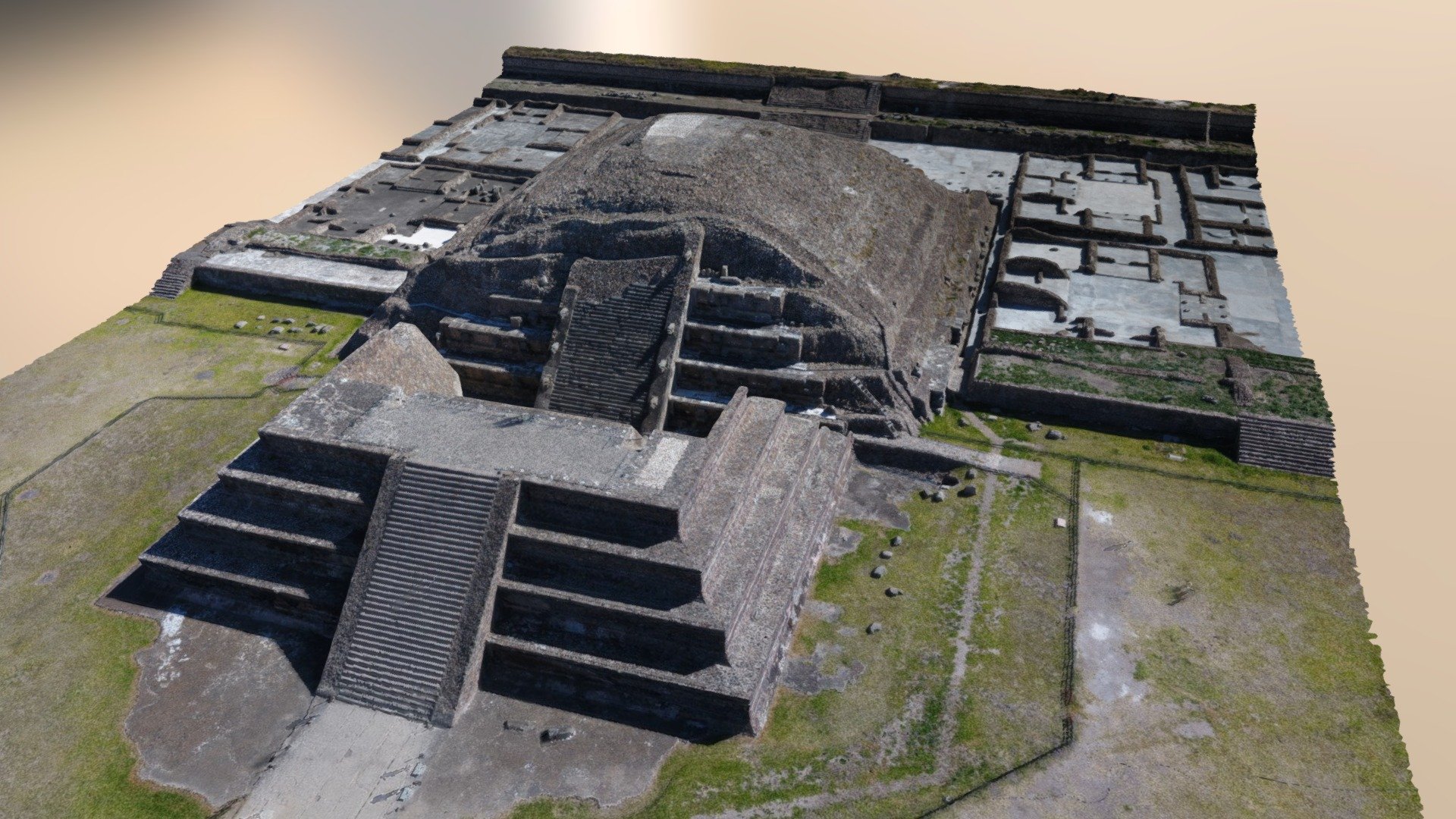 Detail of Piramid of Pyramid of Quetzalcoatl in the Ciudadela of Teotihuacan.
 Dr. Gerardo Gutierrez, CU Boulder Anthropology, Project Map, in collaboration with Dr. Sergio Gomez, Project Ciudadela, INAH; an Antropología Chinampera 3d model