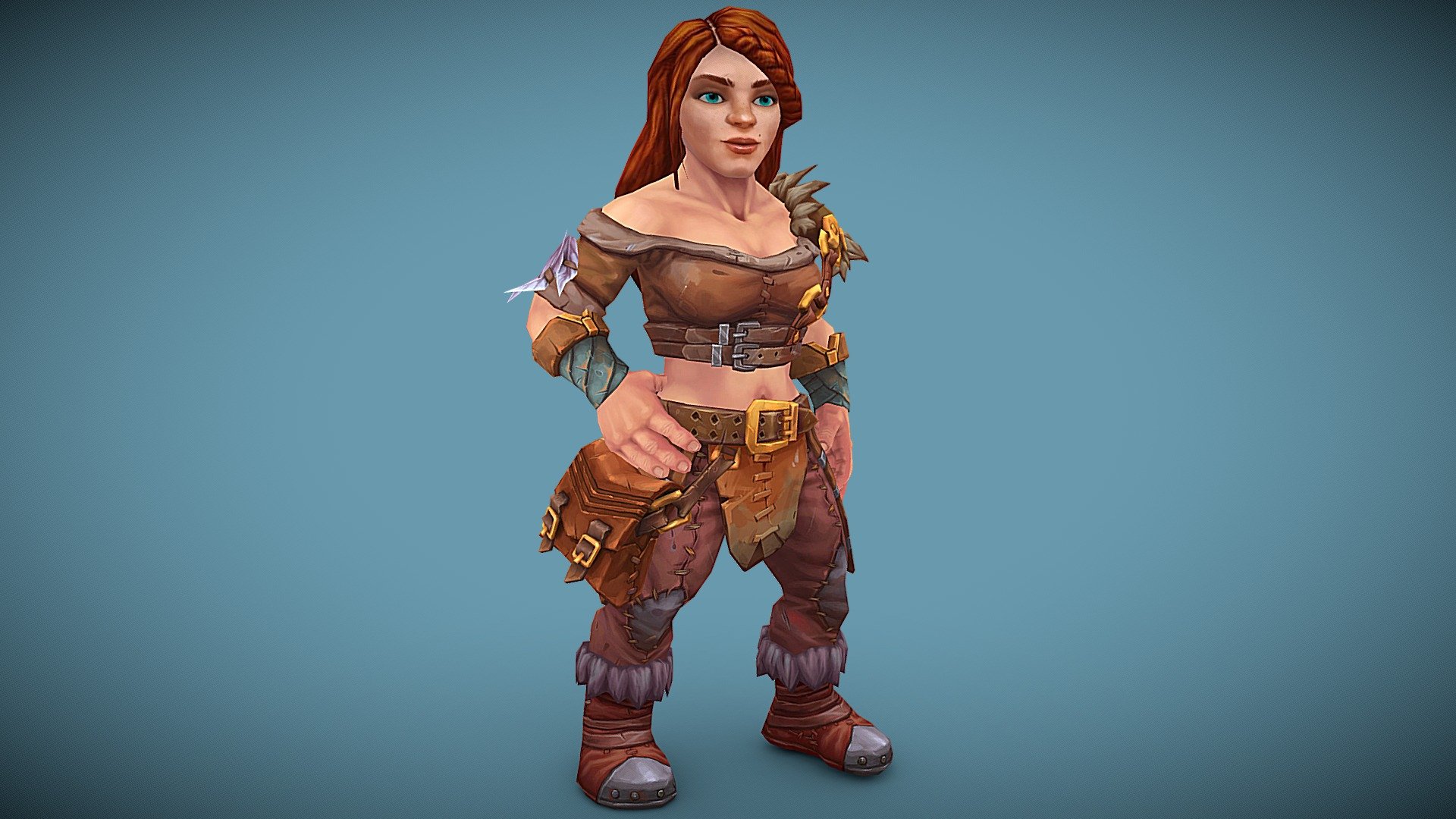 Mobile game character - Female dwarf - 3D model by androniy_pa150 3d model