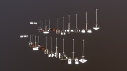 11 Modern Chandeliers (High & Low Poly Versions)