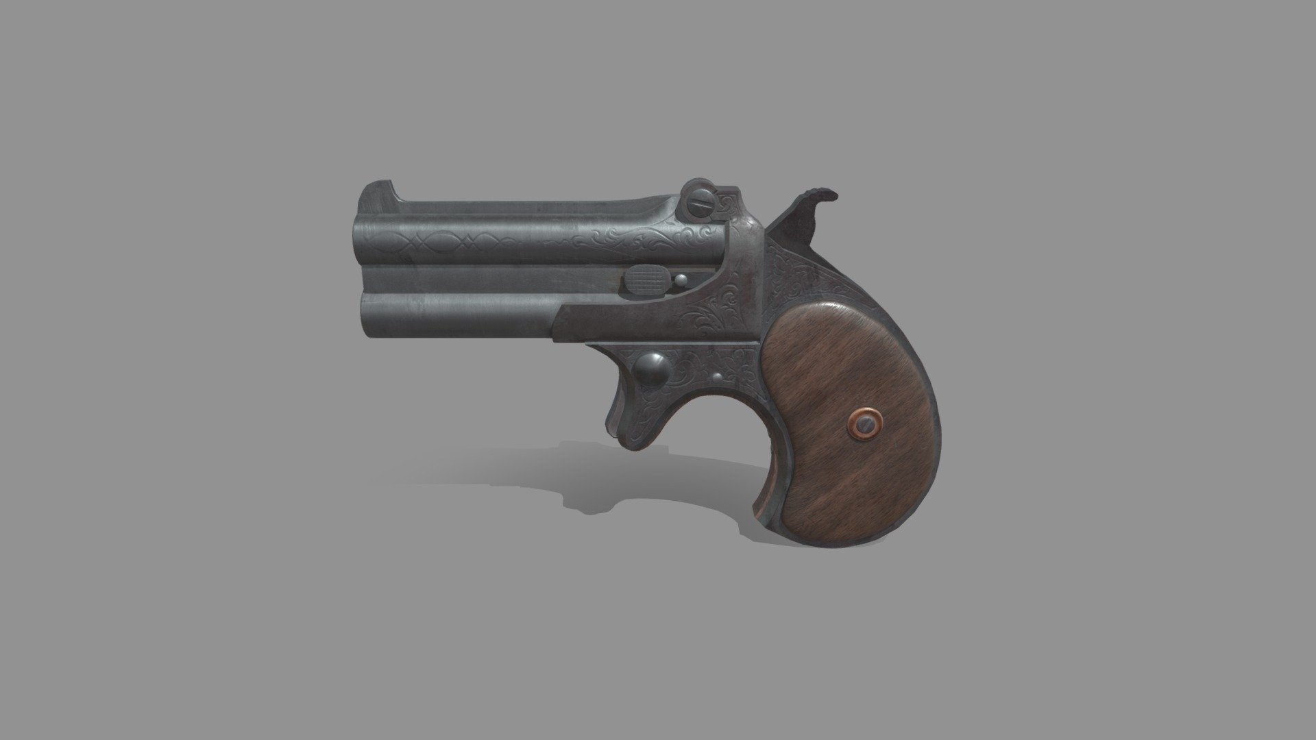 A 3D model of a derringer pistol - a quick and small project to practice complex 3D modelling and texturing.
Made by me.

Note: If you download and use my model, please credit me, especially if used commercially 3d model