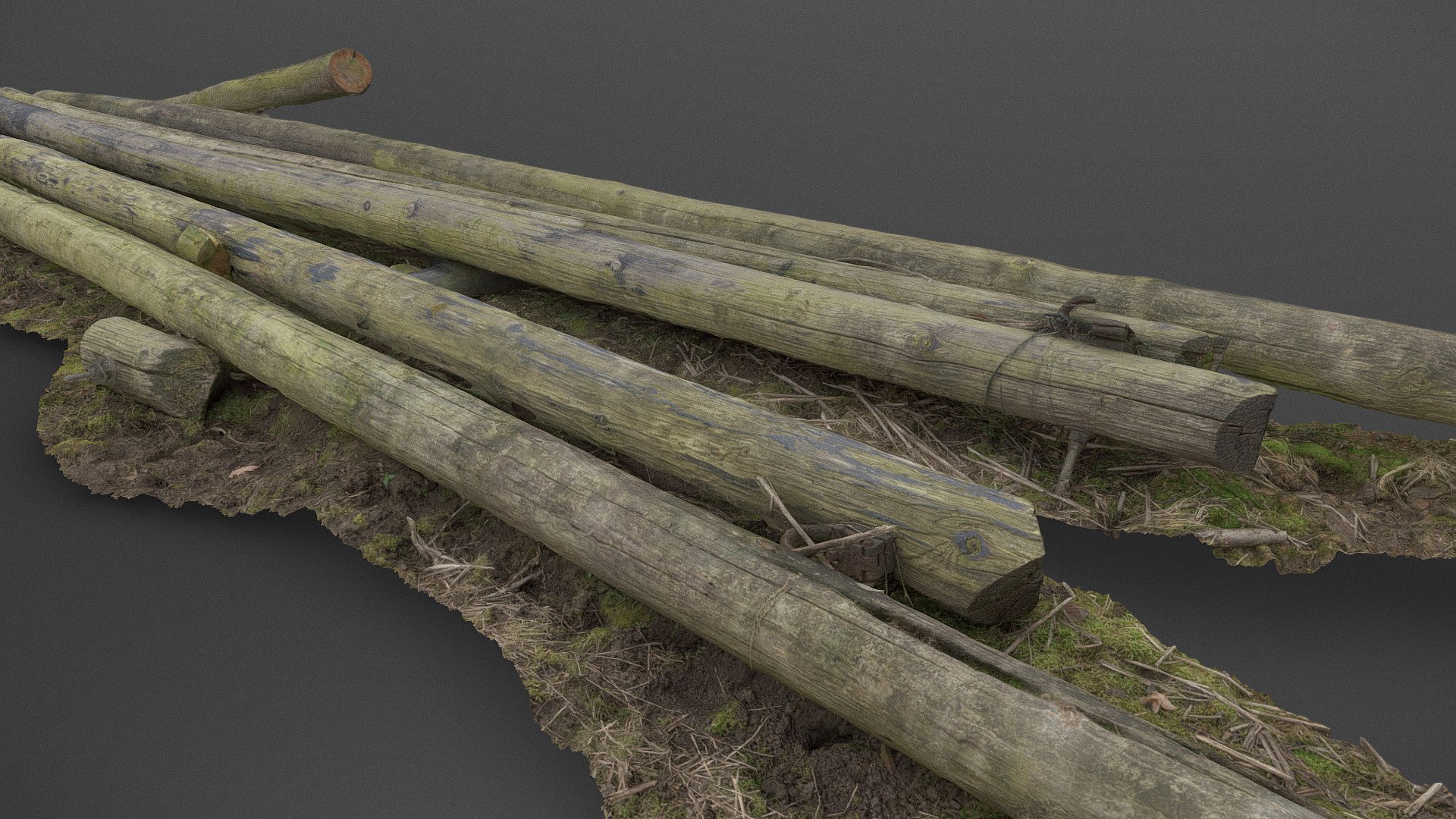 Pile of cut broken old vintage telegraph telephone Utility wooden cable poles, power electric line poles with some asphalt layer insultaion

photogrammetry scan (160x36MP), 4x8K texture + HD normals - Old telegraph poles - Buy Royalty Free 3D model by matousekfoto 3d model