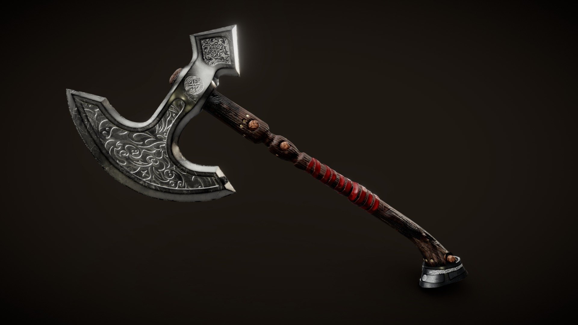 Medieval / Viking style medium poly axe with engravings.  PBR 4k Texures baked from he high poly version.
All quads and can be easily be SubD. 

comes with addional high poly version
comes with additonal 2k textures.

I can supply ant ther assets if you need 3d model