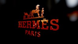 HERMES LOGO 3D LUXURY RETAIL BRANDING