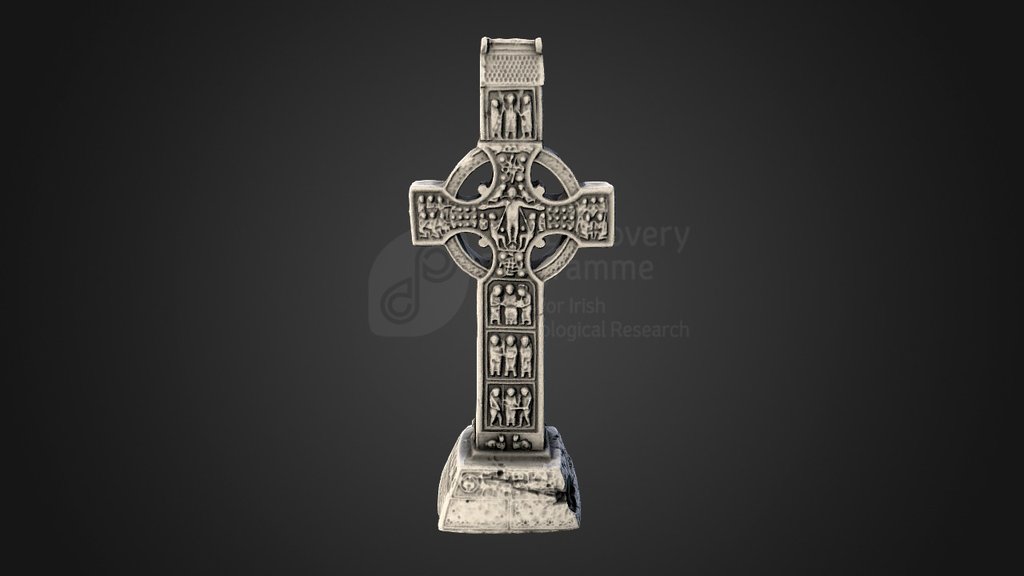 This model is generated from data gathered by terrestrial laser scanner. As such, it does not have the same resolution as other high crosses and objects in our collection which were gathered using an object scanner. The cross is 5.2m high and is one of Ireland most famous and impressive high crosses.  - Muiredach's Cross, Monasterboice - 3D model by The Discovery Programme (@discoveryprogramme) 3d model
