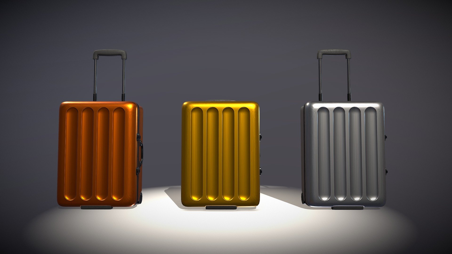 Highly detailed PBR Luggage Case. With 3 Texture Variations, includes model with handle extended or closed.

PBR 4k textures - Albedo - Metalness/Roughness/Glossiness - Normal - AO - RMA - RGB Material Masks

Additional file contains .fbx of each asset centered and all textures - Luggage 07 - Buy Royalty Free 3D model by rvh 3d model