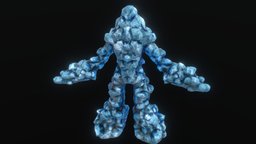 UE4 rig and Texture, Ice Element ice, element, snow, mobs, ue4, ue4-blender-gameasset, creature, stylized, monster, ue4ready, avrkwiat