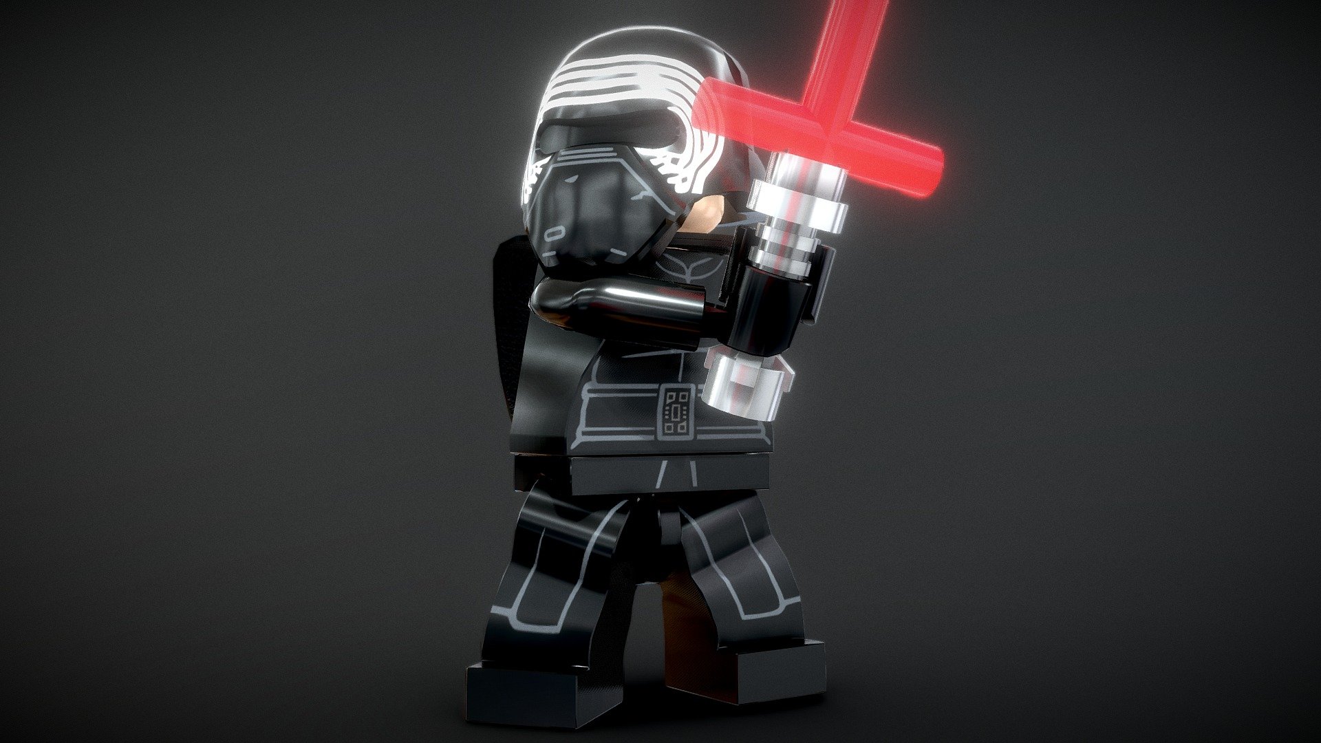 Created in 3DS Max 2019 - LEGO - Kylo Ren (Rigged) - Buy Royalty Free 3D model by Vincent Yanez (@vinceyanez) 3d model