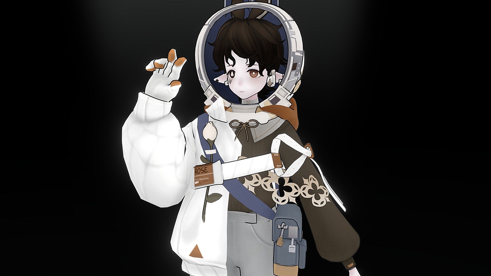 Space Rabbit - Cartoon Anime Character - 3D model by DoA (@dsh8561) 3d model