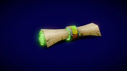 Magic Scroll prop, scrolls, low-poly, asset, game, lowpoly, magic, gameready