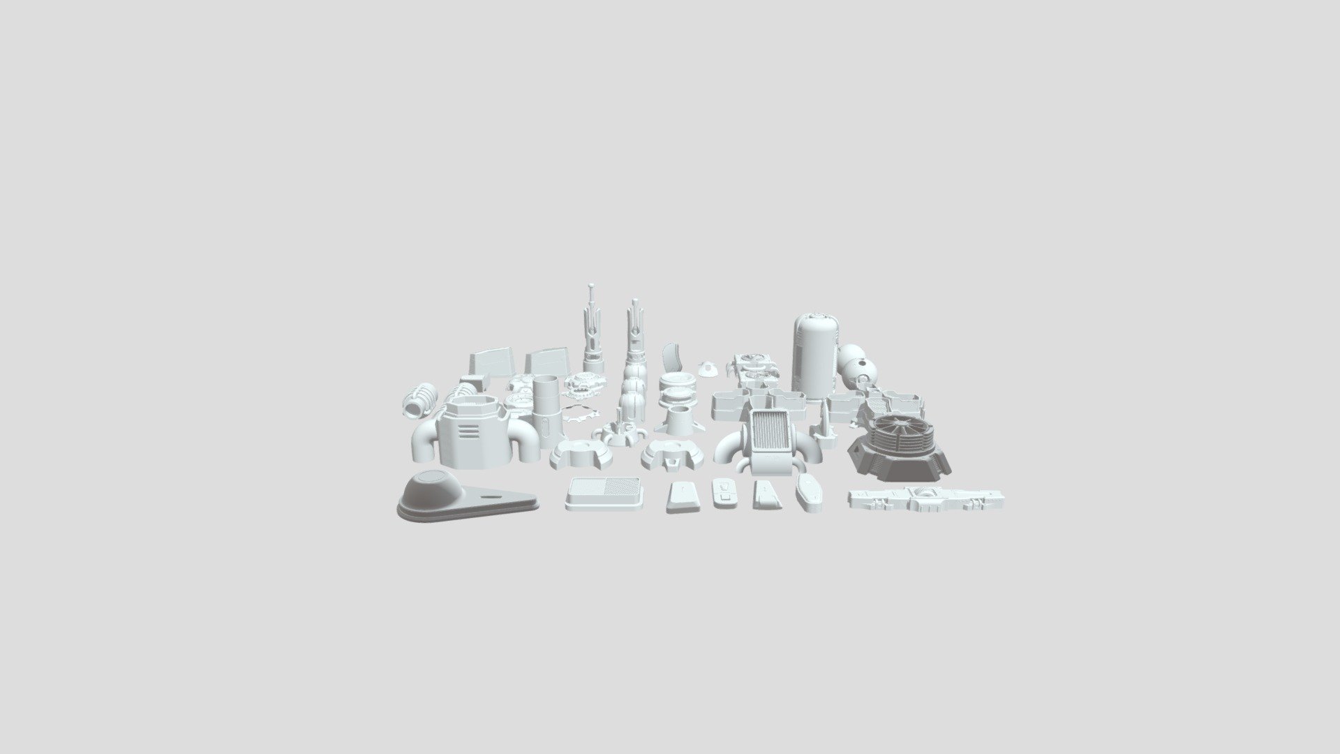 Pack Kitbash 3d model. details of futuristic buildings of suits and other hard surfaces
ventilation and turbines
Sci Fi Clasps
rivets
imitation of Scifi architecture
reactors
base
wall elements
antennas
buildings - Pack Kitbash 3d model details - 3D model by Evgeniy.Jam 3d model