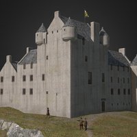 Kilchurn Castle reconstruction blender, blender3d