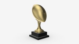 Trophy football ball football, competition, award, contest, trophy, winner, victory, prize, golden, achievement, success, 3d, pbr, ball, gold, hampion