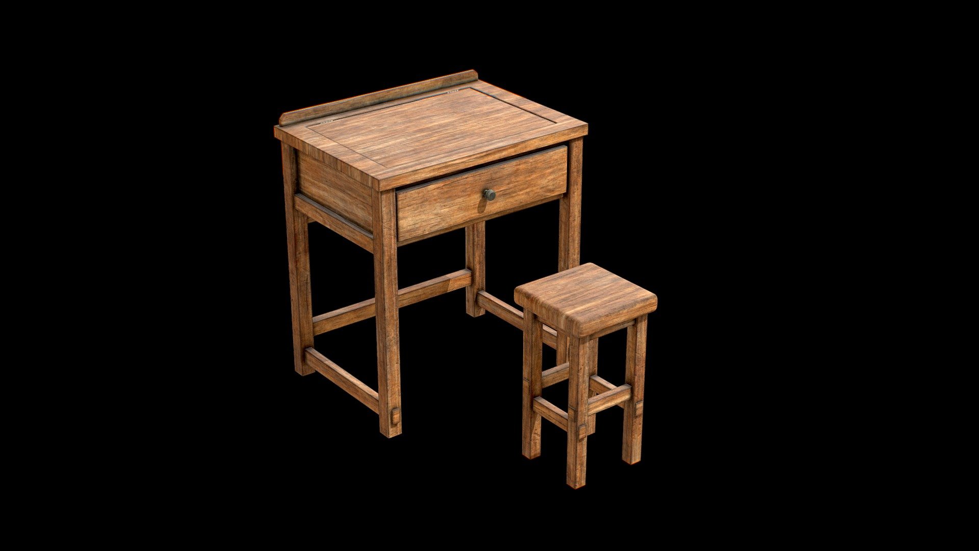 Free download：www.freepoly.org - Table And Chair Combination-Freepoly.org - Download Free 3D model by Freepoly.org (@blackrray) 3d model