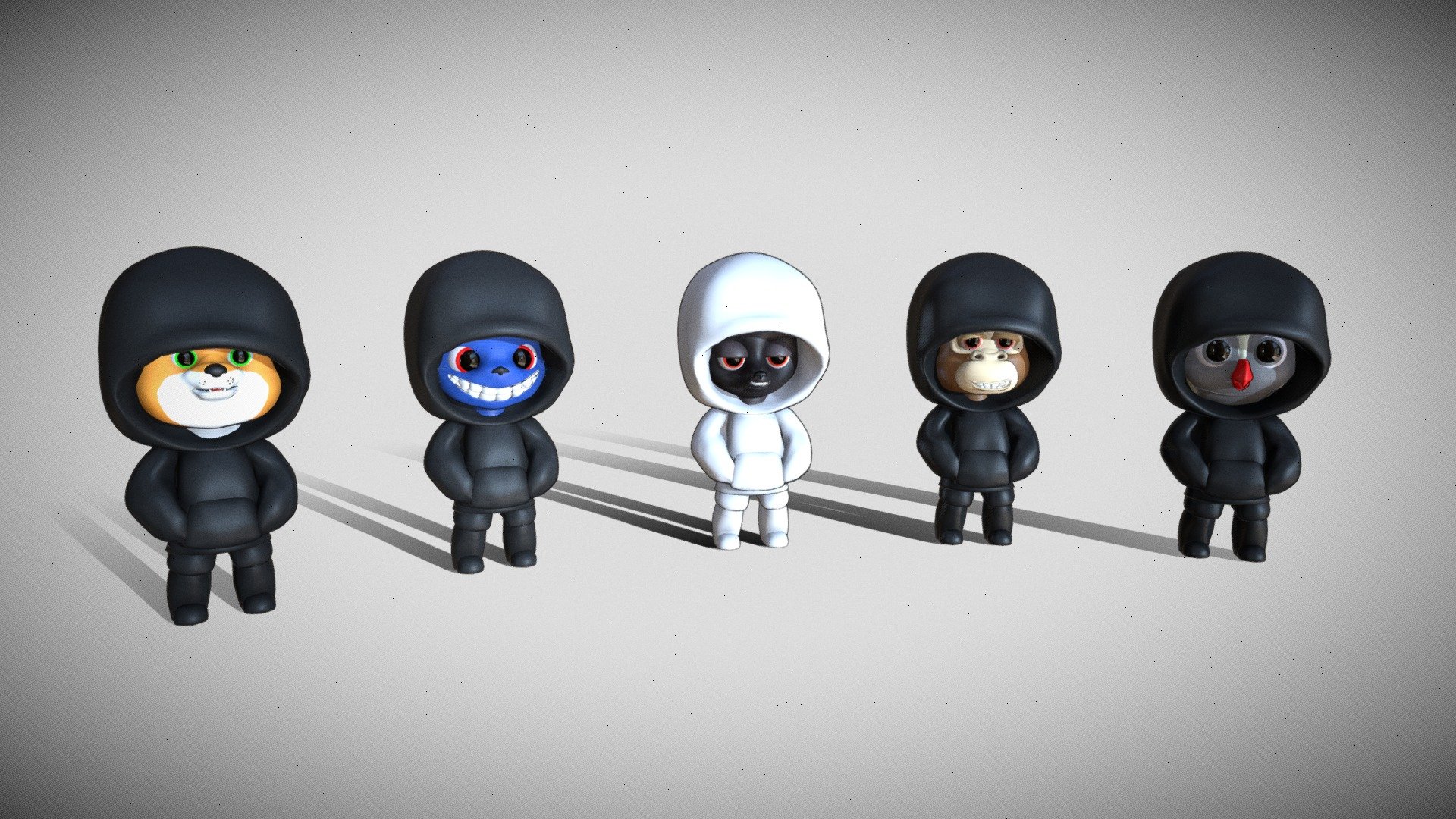 Hooded Gang - Download Free 3D model by KillerBear 3d model