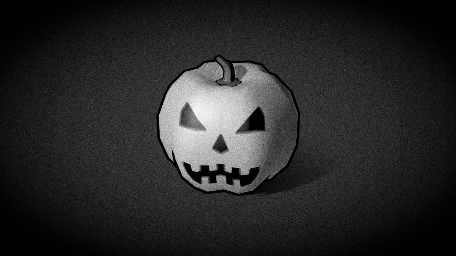 Cartoon halloween pumpkin in black and white style with a lot of grain, like old times.

Software used: Maya, Photoshop, and 3D Coat 3d model