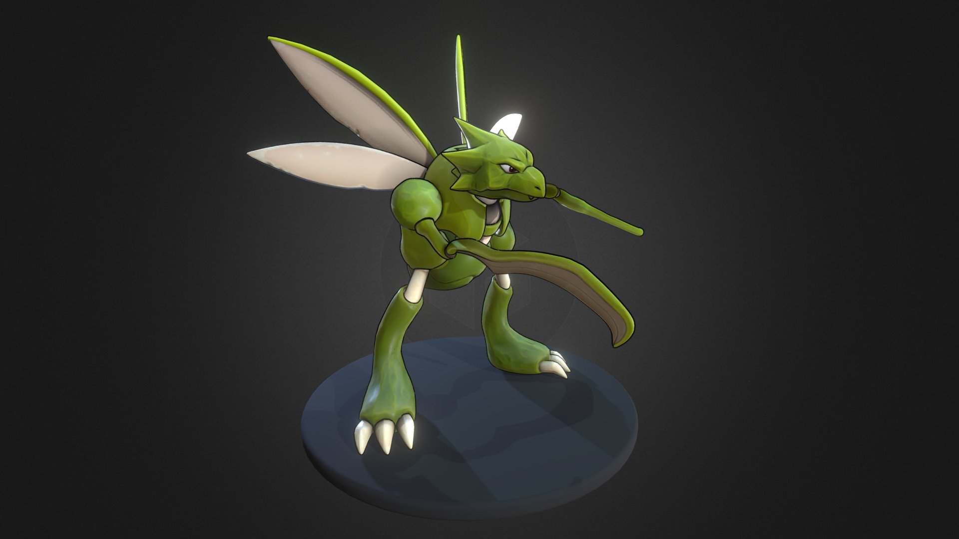 The green one - Scyther Pokemon - 3D model by 3dlogicus 3d model
