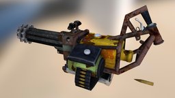 Homemade Minigun minigun, weapon, lowpoly