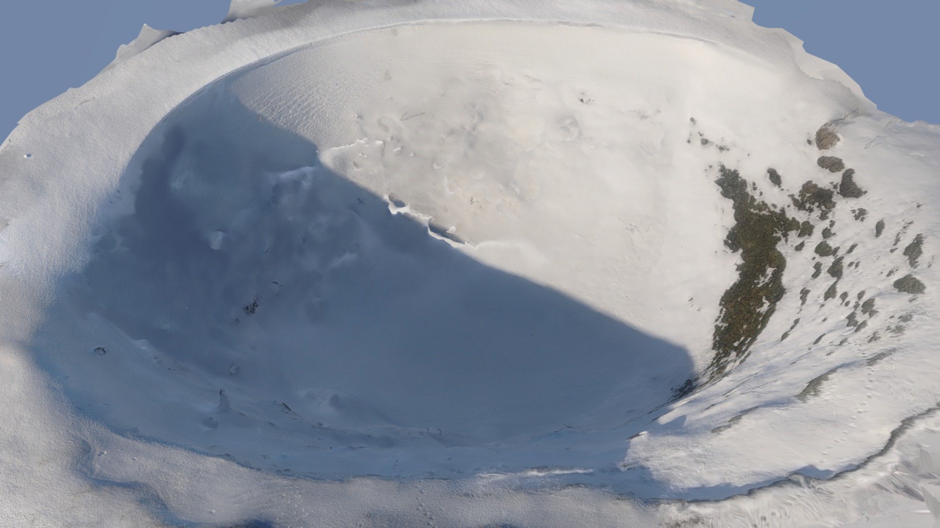 A regular circular impression close to the World's End, near Wrexham in North Wales - Snow Bowl - Download Free 3D model by Megalith Archive (@megalitharchive) 3d model