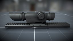 Full Size Sniper Scope sniper, editable, hardops, sniper-scope, weapon, blender, pbr, hardsurface, free, noai