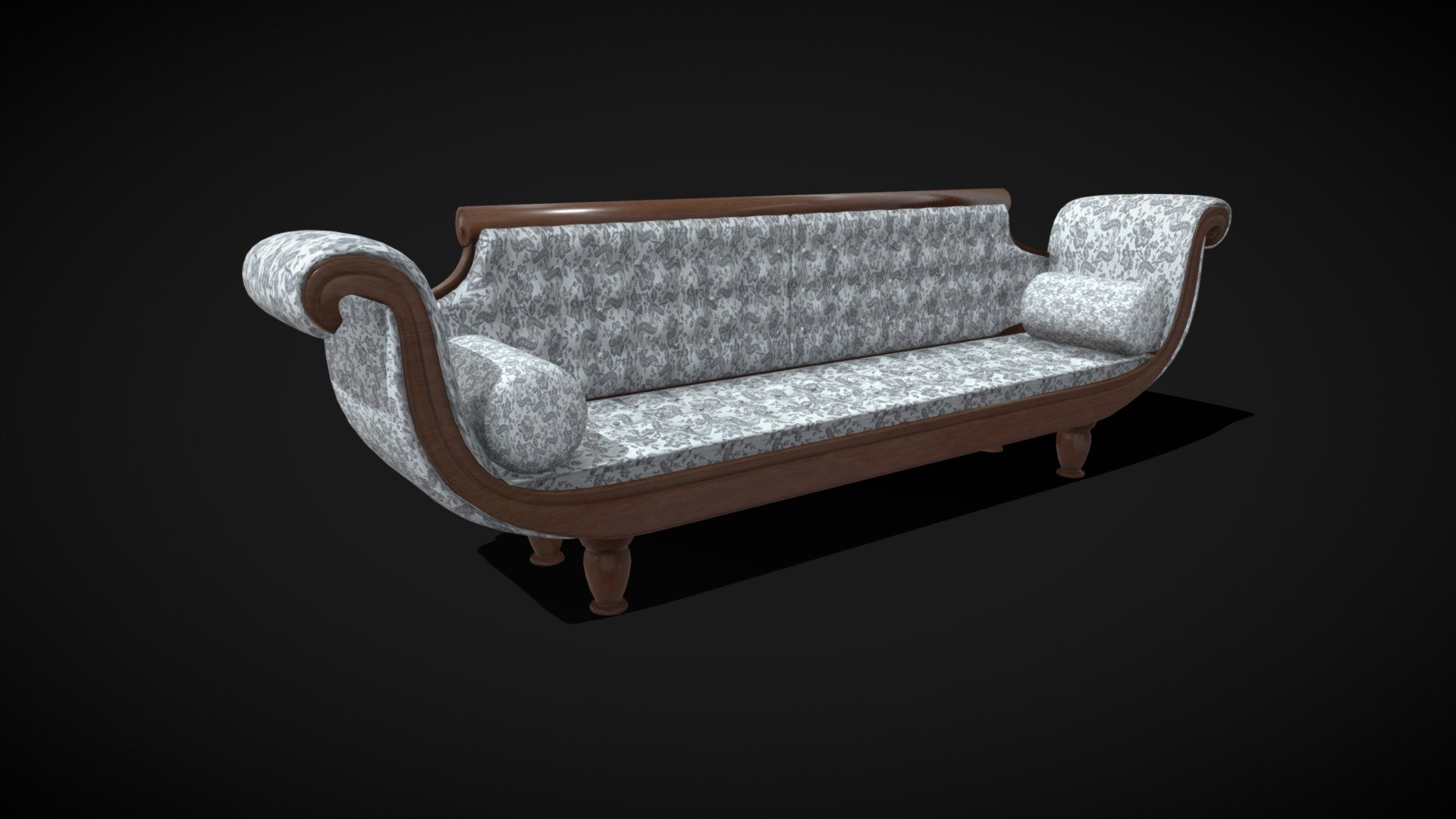 A chaise longue built for a recreation of a mansion house 3d model