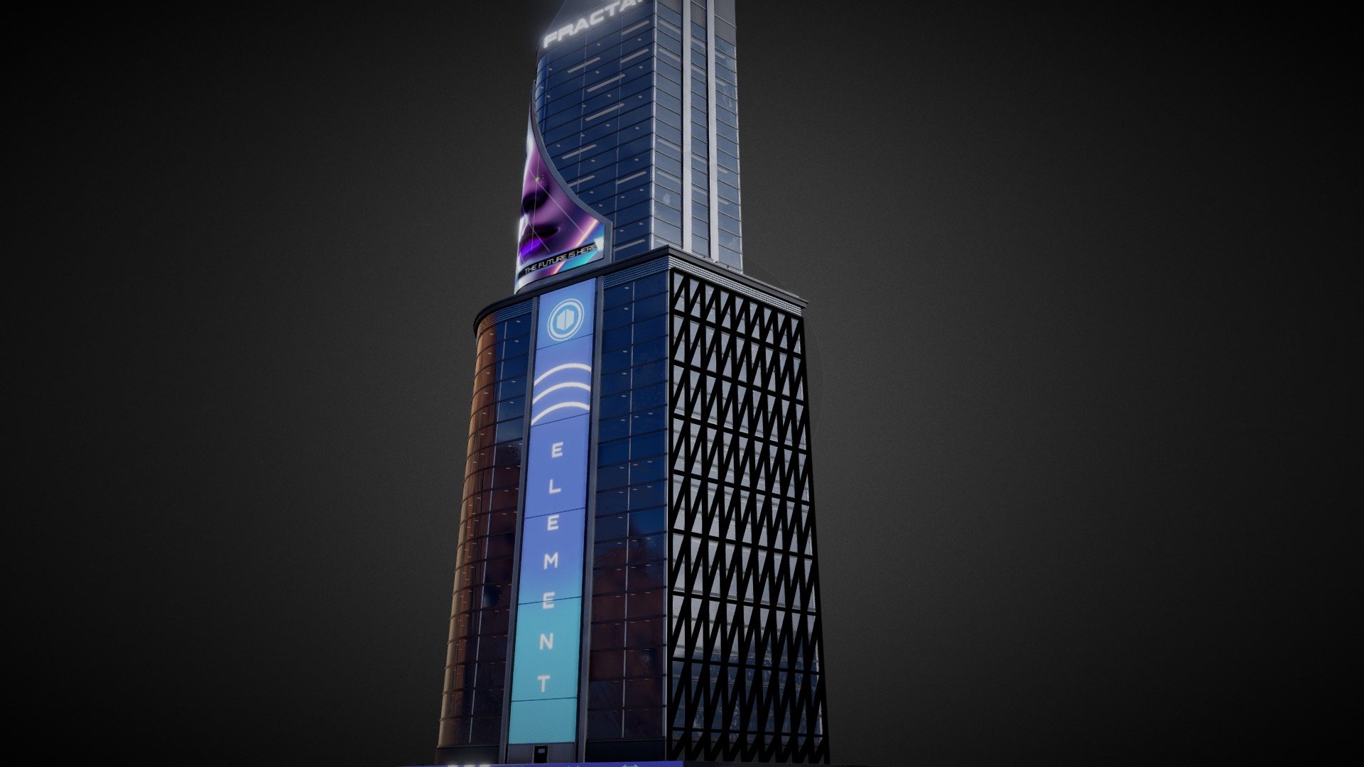 Futuristic Building Exterior - Modern Building 02 - Buy Royalty Free 3D model by alejo066 3d model