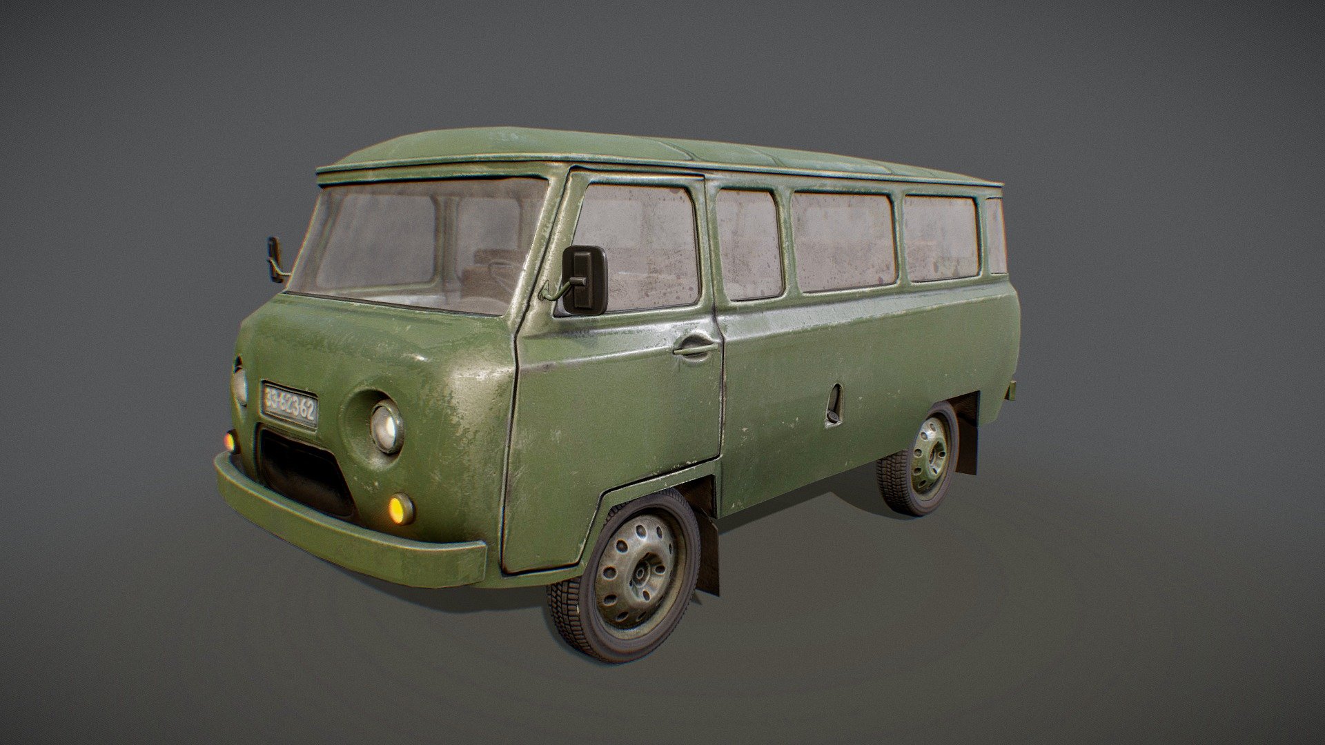 Polycount:

Tris: 14634

Vertices: 7875


Textures:

Size: x4096 / x2048 (Car/Glass)

Pbr: Albedo/Normals/Roughness/Specular/Metalic/AO - Old Military UAZ 452  |Game-Ready| - Buy Royalty Free 3D model by Viverna (@Viverna_362) 3d model