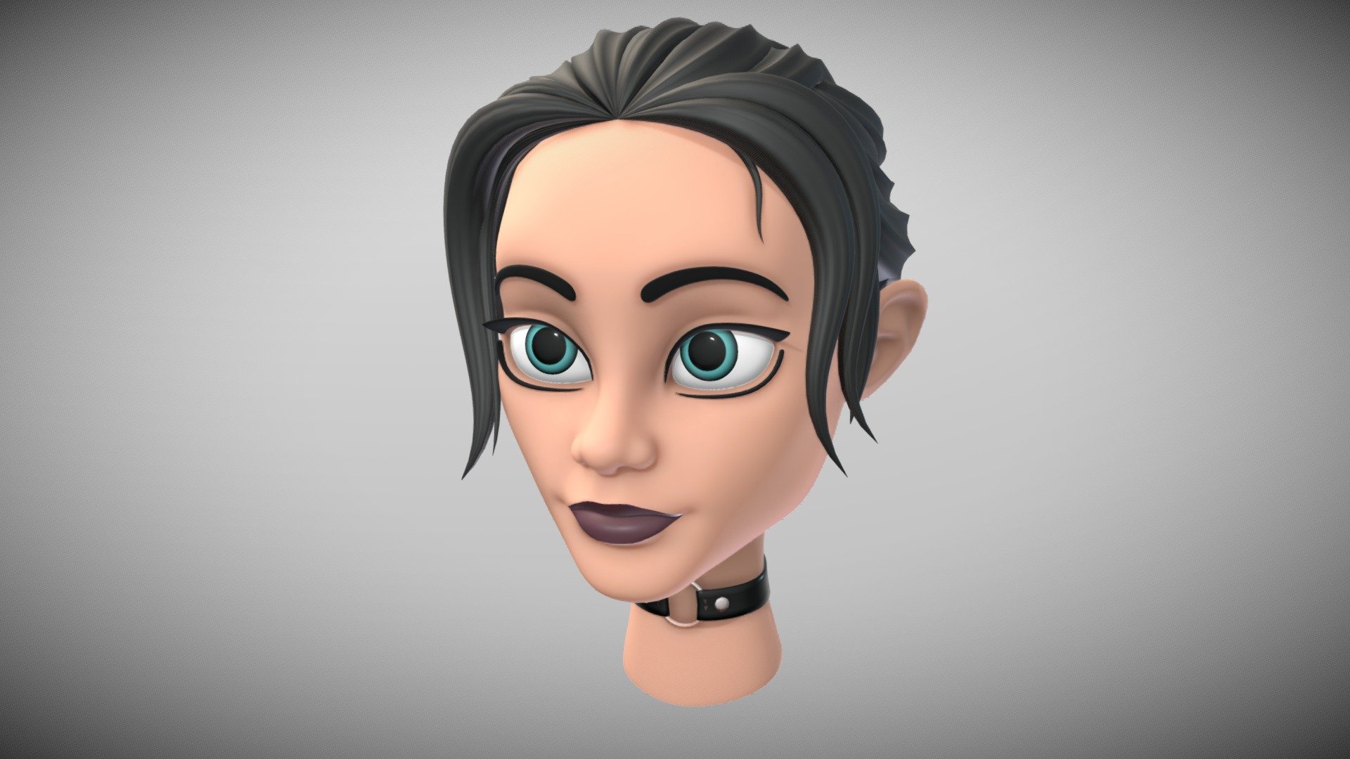 Simple girl head. Fully created in Blender 3d model