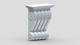 Scroll Corbel 22 stl, room, printing, set, element, luxury, console, architectural, detail, column, module, pack, ornament, molding, cornice, carving, classic, decorative, bracket, capital, decor, print, printable, baroque, classical, kitbash, pearlworks, architecture, 3d, house, decoration, interior, wall, pearlwork