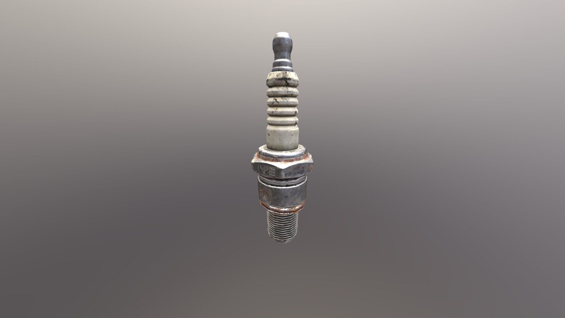 Lowpoly spark plug model. Simple 3d model of a spark plug with baked textures from a high poly model 3d model