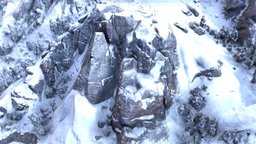 Snowy mountains realistic photoscan mountain, nature, realisitc, photoscan, scan, plane, environment