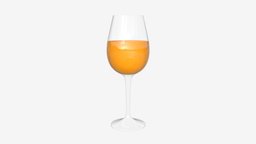 Wine tasting glass with orange juice drink, cocktail, orange, wine, testing, beverage, juice, celebration, glass, 3d, pbr, aperitif