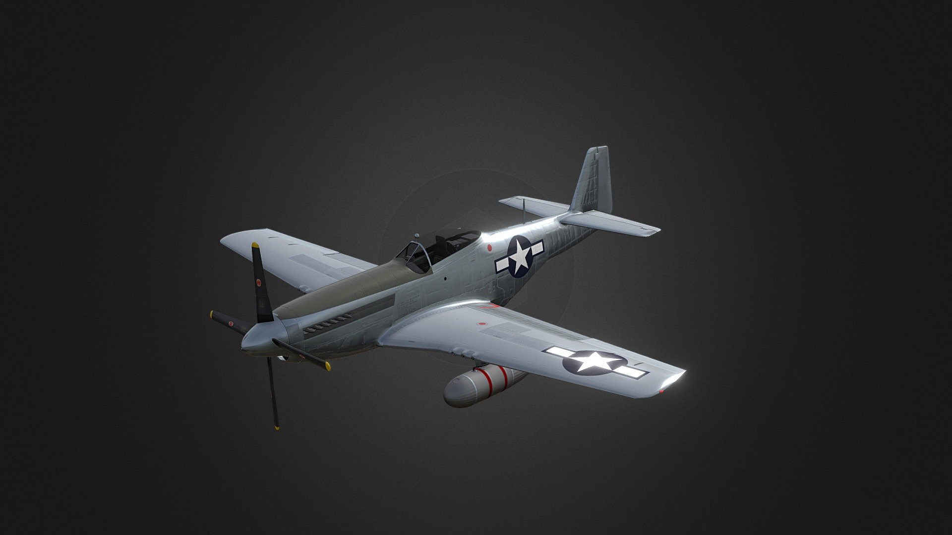 Original P-51 Mustang model with highly detailed panel lines and rivets. Clean 8k textures ready for you to apply your own custom weathering and markings.

Layered PSDs available upon request 3d model