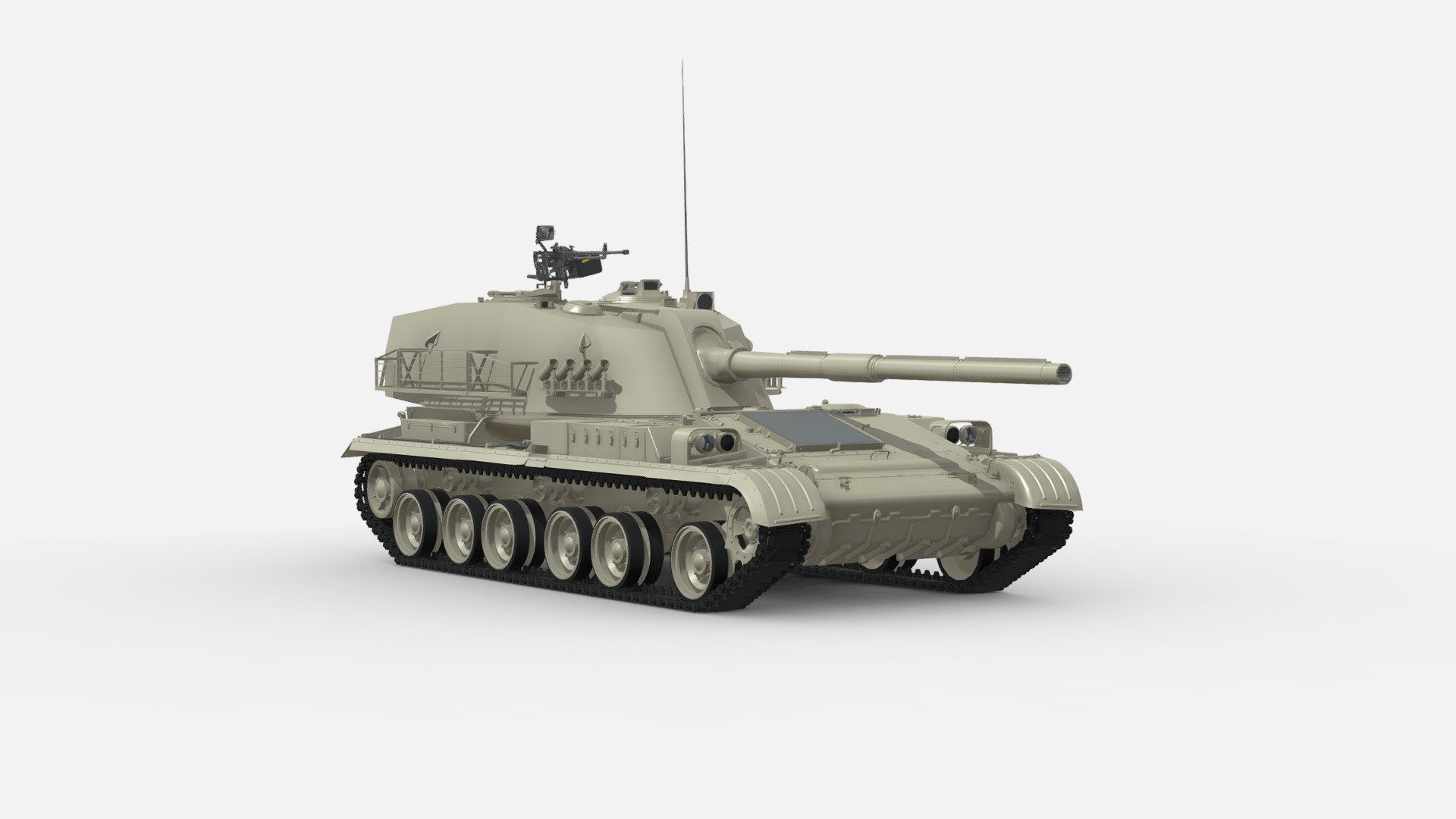 This 3D model represents the PTZ-89, a Chinese self-propelled tank destroyer based on the chassis of the Type 89 light tank. Armed with a formidable 120mm gun capable of firing guided anti-tank projectiles, the PTZ-89 boasts commendable defensive capabilities and mobility, making it a potent asset on the battlefield 3d model