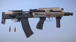 Low-Poly AK-105 Kochevnik Bullpup bullpup, cqb, ak-105, lowpoly, 545x39mm, bullpup-rifle, cochevnik