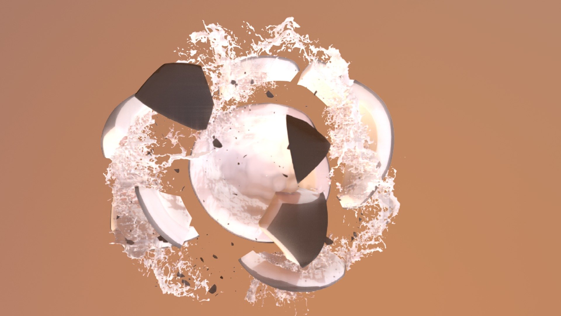 Coconut Splash - 3D model by Sercan Yasar (@sercan) 3d model