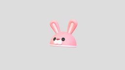 Hat020 Rabbit Hat hat, rabbit, bunny, little, style, cap, prop, fashion, easter, pink, accessory, ear, head, headdress, costume, knit, hare, beanie, wear, cartoon, animal, clothing