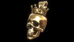 Dead King Pendant skulls, jewelry, pendant, crown, skull, bones