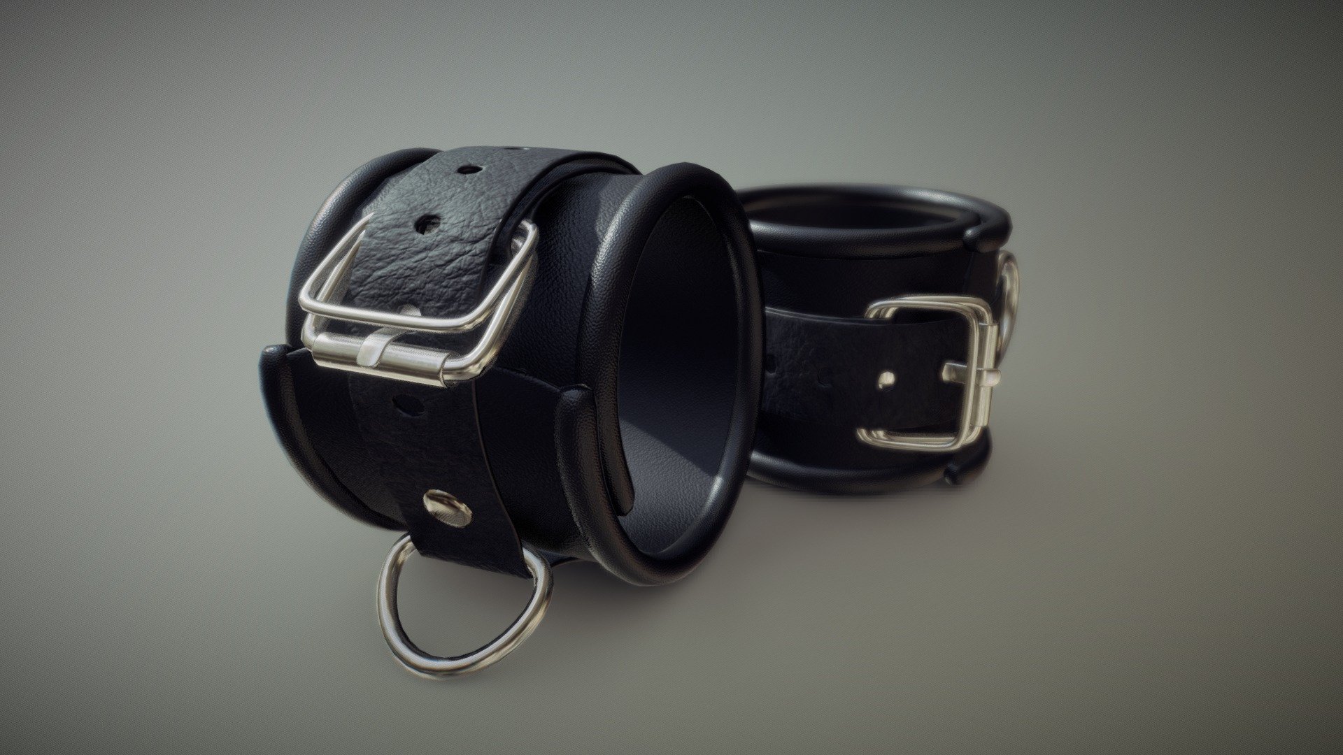 Black leather hand cuffs with a buckle straps. UVed. 4k textures. Clean Quad topology.

Due to clean quad topology it is easy to increase or reduce polygons as you need. You're able to decrease polygon count by 2 by removing inner parts of the mesh if needed 3d model