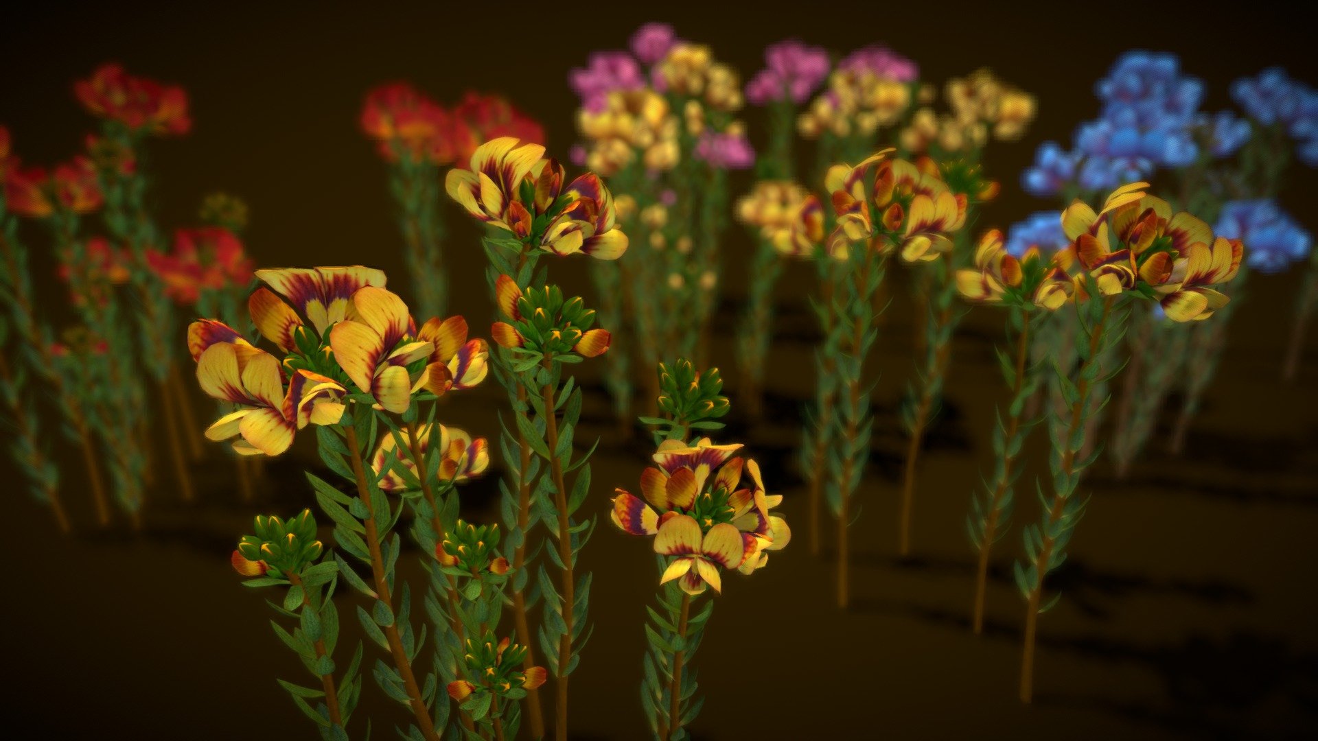 HIGH QUALITY Flower optimized for Unity game engine!

Mobile Optimize Scene This is model 3D Flower Almaleea Subumbellata in the Big Pack (Cartoon Flower Colections) with over 5 types color!

All objects are ready to use in your visualizations. 

-1024x1024, texture maps 

-Poly Count : Average 100930 polys /98695 verts/ 185688 Tris - Flower Almaleea Subumbellata - Buy Royalty Free 3D model by vustudios 3d model
